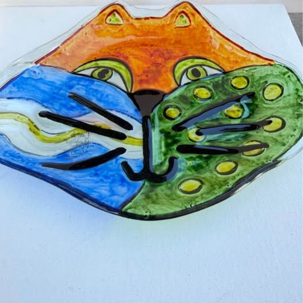 Giftcraft Cat's Meow Joyce Shelton Glass Plate